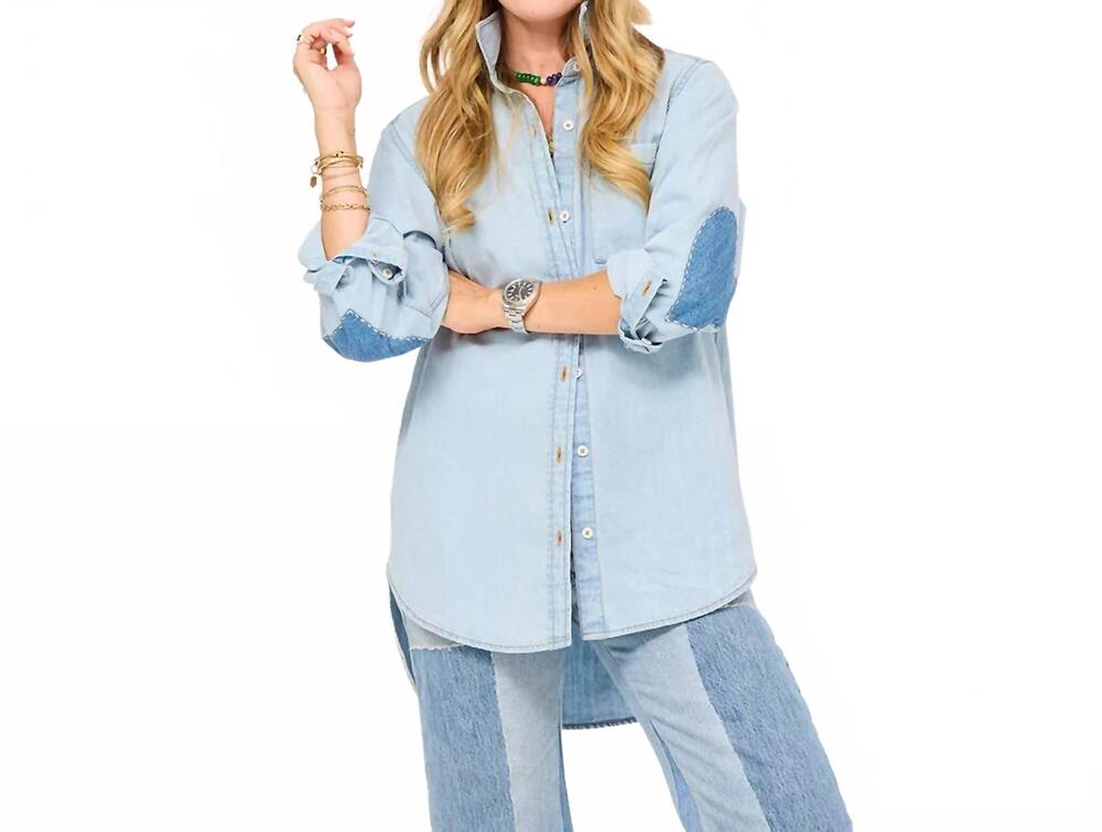 NEW KERRI ROSENTHAL mia us of love shirt in light wash